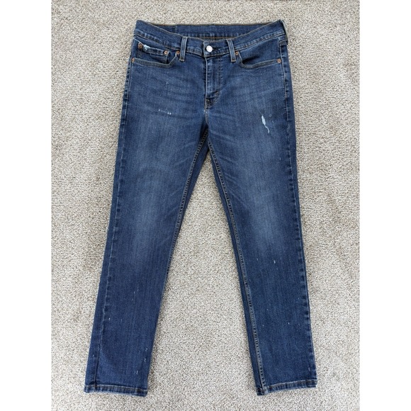 Levis 511 Jeans Mens 31x30 Blue Slim Fit Stretch Flex Tattered Distressed Detail - Picture 1 of 14